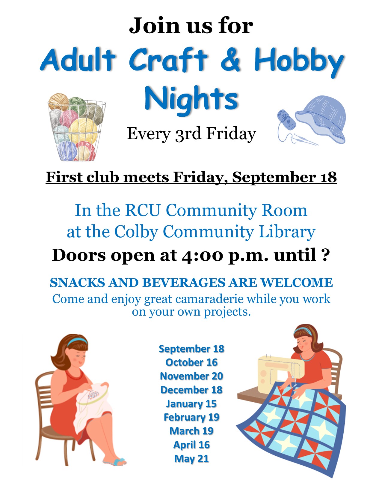 Join Us Craft and Hobby Night POSTER 2026