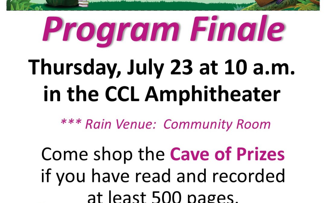 July 23 at 10 a.m. – Finale for Summer Reading Program